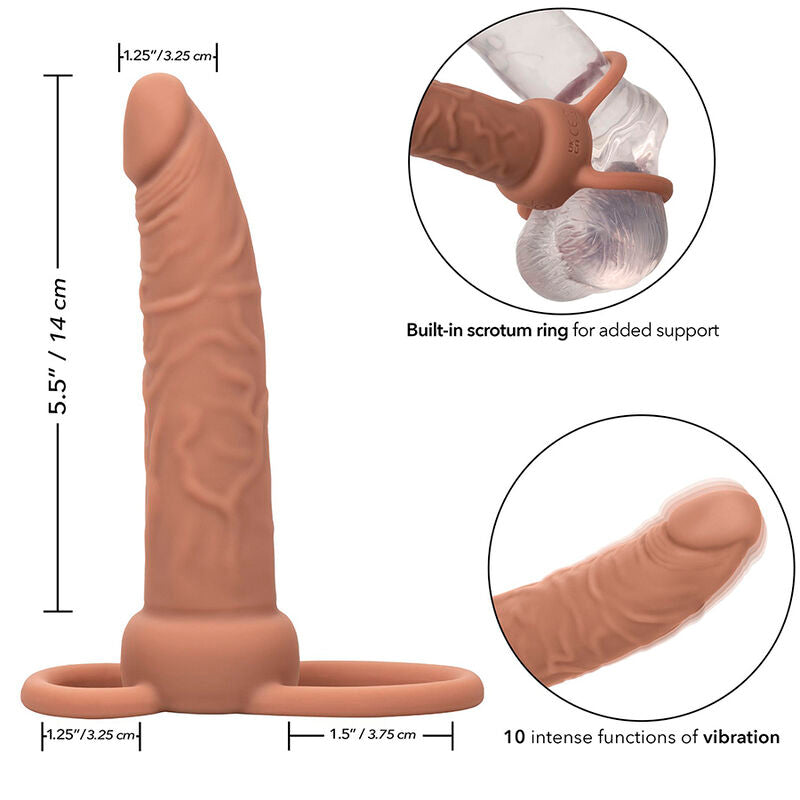 CALEXOTICS - PERFORMANCE MAXX RECHARGEABLE DOUBLE PÉNÉTRATEUR PEAU BRUN CALEXOTICS