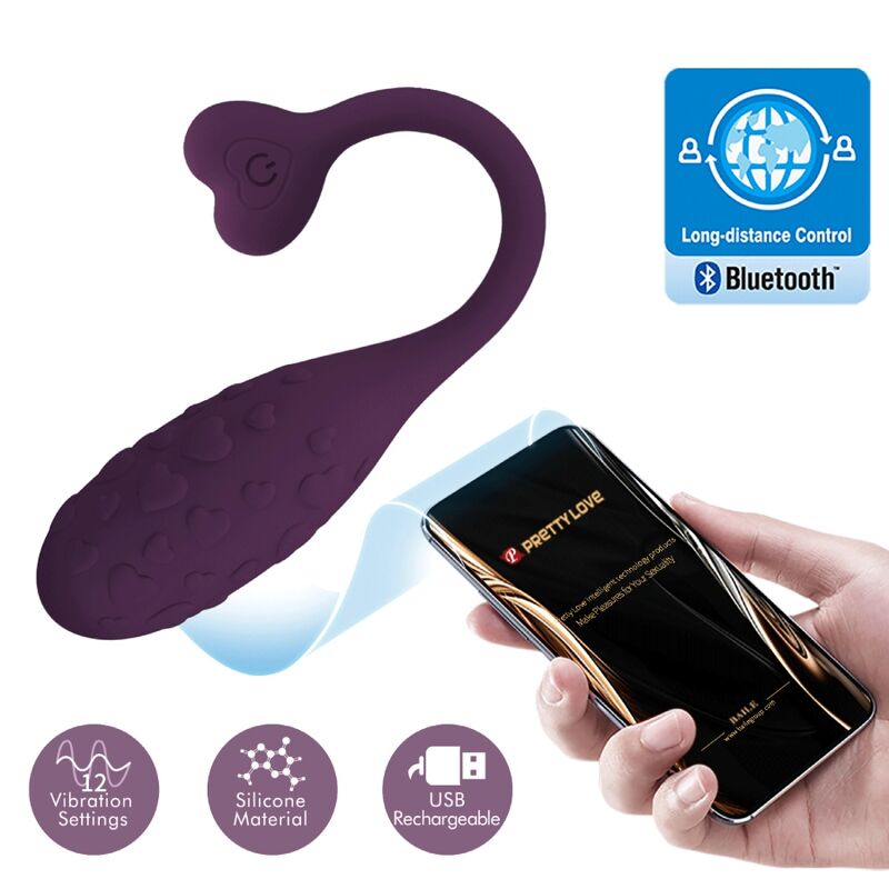 PRETTY LOVE - FISHERMAN OEUF VIBRANT CONTRÔLÉ PAR APPLICATION LILA PRETTY LOVE SMART