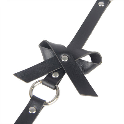 SUBBLIME - HARNAIS DE JAMBE CHAÎNE CUIR NOIR TAILLE UNIQUE SUBBLIME FETISH