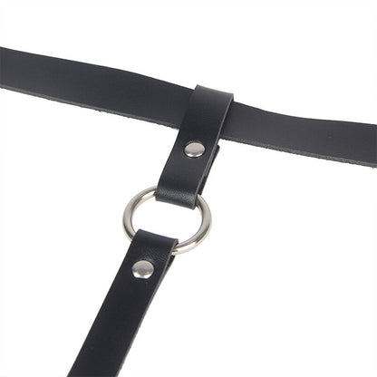 SUBBLIME - HARNAIS DE JAMBE CHAÎNE CUIR NOIR TAILLE UNIQUE SUBBLIME FETISH