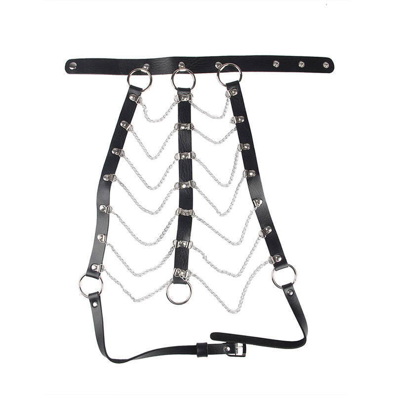 SUBBLIME - HARNAIS POITRINE CHAÎNE S EN CUIR NOIR TAILLE UNIQUE SUBBLIME FETISH