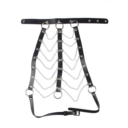 SUBBLIME - HARNAIS POITRINE CHAÎNE S EN CUIR NOIR TAILLE UNIQUE SUBBLIME FETISH