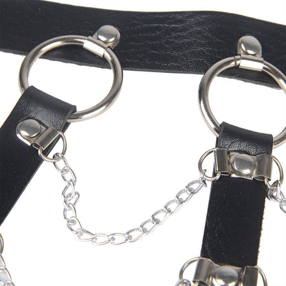 SUBBLIME - HARNAIS POITRINE CHAÎNE S EN CUIR NOIR TAILLE UNIQUE SUBBLIME FETISH