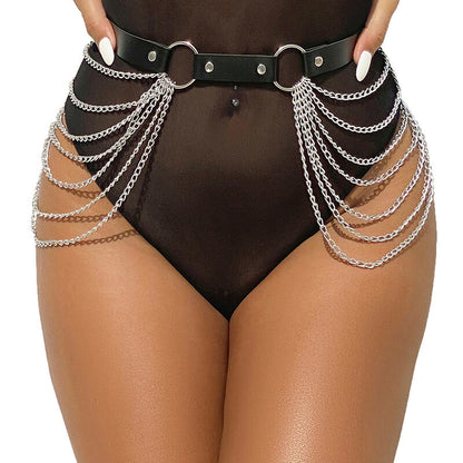 SUBBLIME - CHAÎNE CUIR CEINTURE NOIRE TAILLE UNIQUE SUBBLIME FETISH
