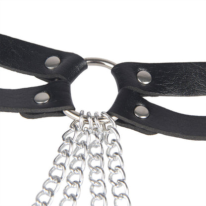 SUBBLIME - CHAINE BAGUE CUIR CEINTURE NOIR TAILLE UNIQUE SUBBLIME FETISH