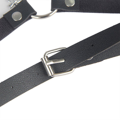 SUBBLIME - HARNAIS CEINTURE CUIR NOIR TAILLE UNIQUE SUBBLIME FETISH