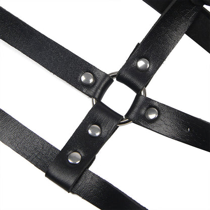 SUBBLIME - HARNAIS POITRINE ANNEAU CUIR NOIR TAILLE UNIQUE SUBBLIME FETISH
