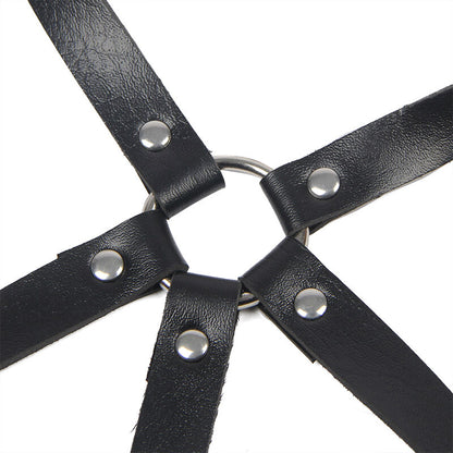SUBBLIME - HARNAIS POITRINE ANNEAU CUIR NOIR TAILLE UNIQUE SUBBLIME FETISH