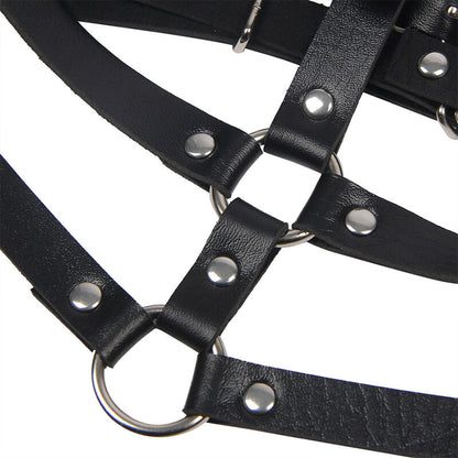 SUBBLIME - HARNAIS POITRINE ANNEAU CUIR NOIR TAILLE UNIQUE SUBBLIME FETISH