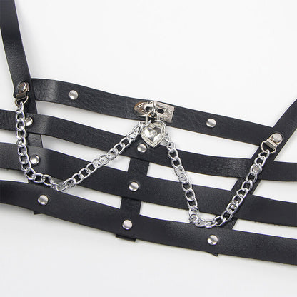 SUBBLIME - HARNAIS CORSET AVEC CHAÎNE DÉTAIL TAILLE UNIQUE SUBBLIME FETISH