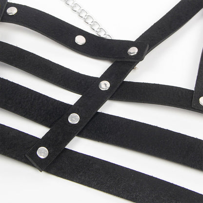 SUBBLIME - HARNAIS CORSET AVEC CHAÎNE DÉTAIL TAILLE UNIQUE SUBBLIME FETISH