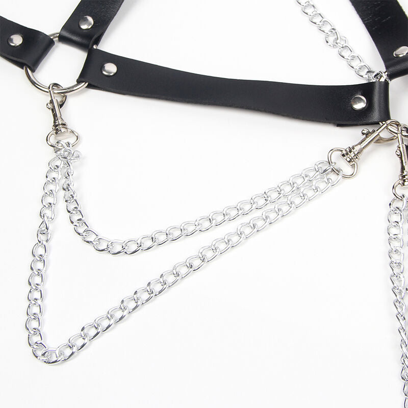 SUBBLIME - SOUTIEN-GORGE HARNAIS AVEC CHAÎNE DÉTAIL TAILLE UNIQUE SUBBLIME FETISH