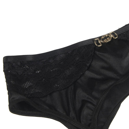 SUBBLIME - LOT 3 PIÈCES SOUTIEN-GORGE + STRING + JARRETIÈRE DENTELLE NOIR L/XL SUBBLIME SETS