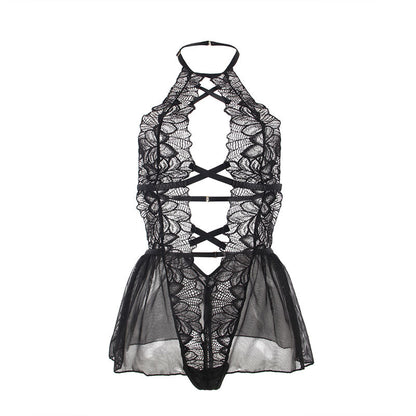 SUBBLIME - TEDDY HALTER NECK DOS NU DENTELLE NOIR S/M SUBBLIME BODIES
