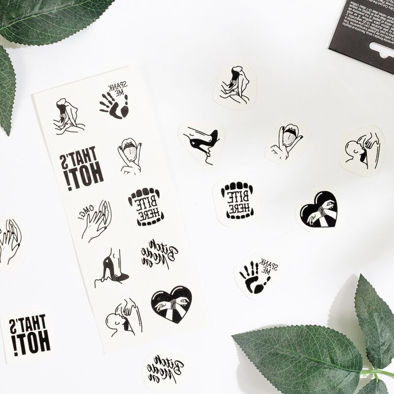 SECRET PLAY - ENSEMBLE DE 10 TATOUAGES TEMPORAIRES KINKY COLLECTION SECRETPLAY