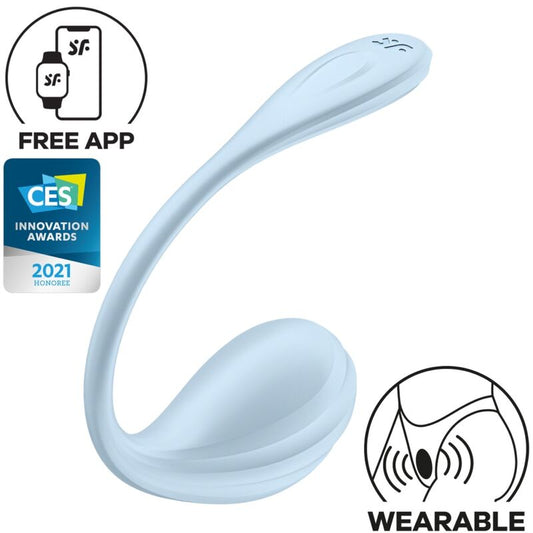 SATISFYER - APPLICATION GRATUITE STIMULATEUR DE POINT G PÉTALE LISSE BLEU CIEL SATISFYER PARTNER