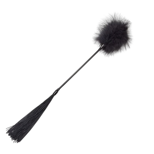 SECRET PLAY - DUSTER + FOUET NOIR SECRETPLAY 100% FETISH
