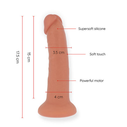 ONINDER - PETIT GODE VIBRATEUR BOGOTÁ 9 VITESSES NATUREL 17.5 CM -O- 4 CM - APPLICATION GRATUITE ONINDER