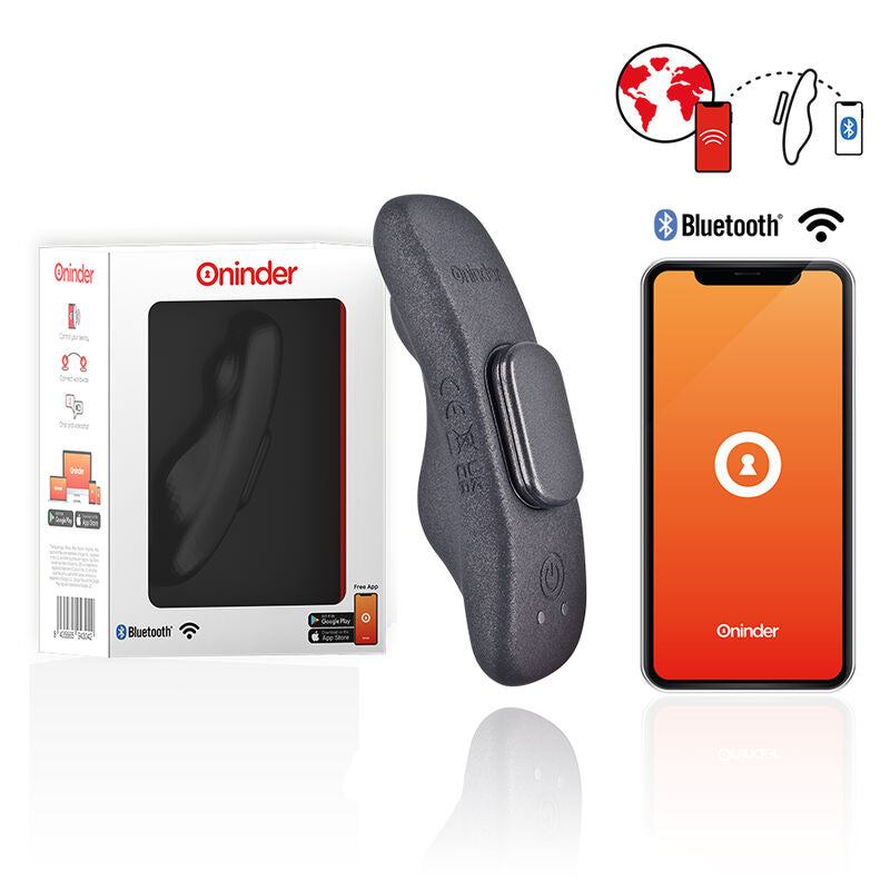 ONINDER - VIBRATEUR RECHARGEABLE MANILA PANTY 9 VITESSES 9,6 CM X 2,6 CM - APPLICATION GRATUITE ONINDER