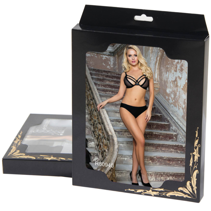 SUBBLIME - ENSEMBLE DEUX PIÈCES DE SOUTIEN-GORGE TRANSPARENT ET BANDES S/M SUBBLIME SETS