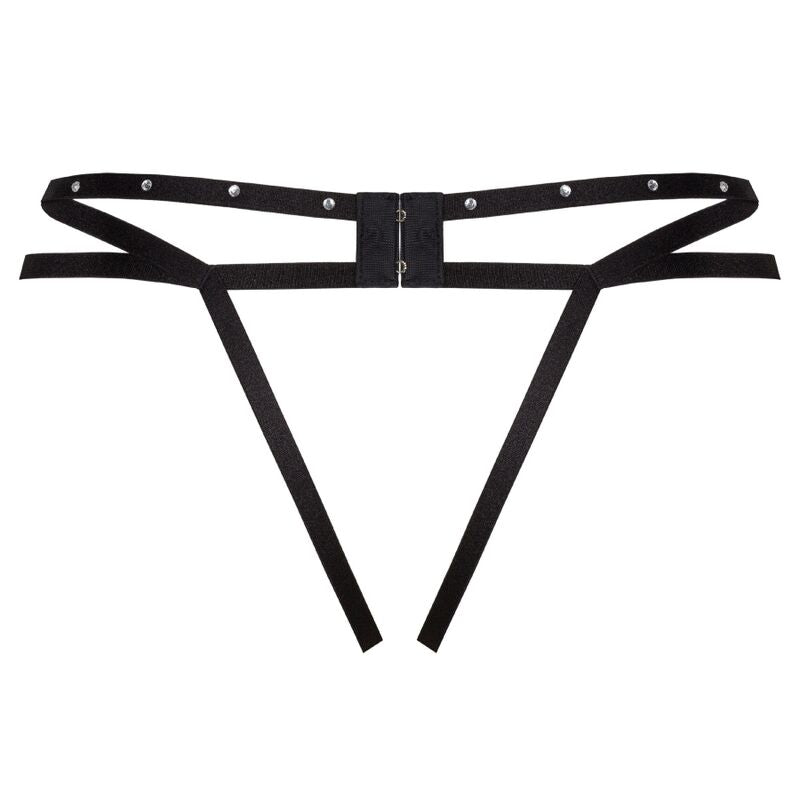 LIVCO CORSETTI FASHION - STRING NOMADE SANS CROTCHLESS NOIR LIVCO CORSETTI PANTIES