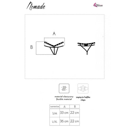 LIVCO CORSETTI FASHION - STRING NOMADE SANS CROTCHLESS NOIR LIVCO CORSETTI PANTIES