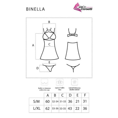 LIVCO CORSETTI FASHION - ENSEMBLE BINELLA BABYDOLL + THONG NOIR LIVCO CORSETTI SETS