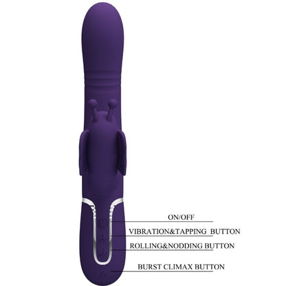 PRETTY LOVE - VIBRATEUR MULTIFONCTION LAPIN 4 EN 1 PAPILLON VIOLET PRETTY LOVE FLIRTATION