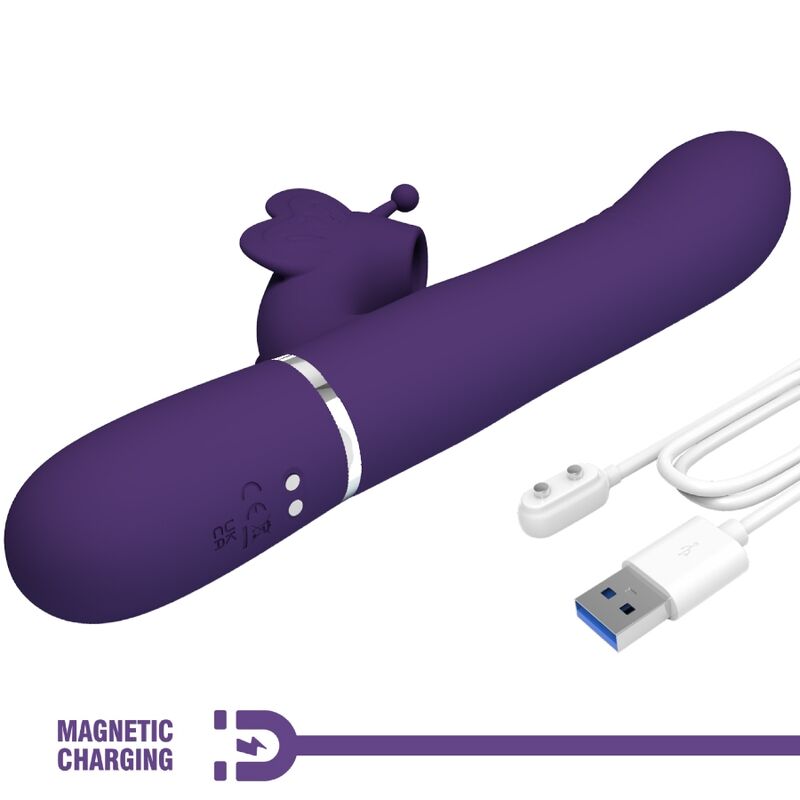 PRETTY LOVE - VIBRATEUR MULTIFONCTION LAPIN 4 EN 1 PAPILLON VIOLET PRETTY LOVE FLIRTATION