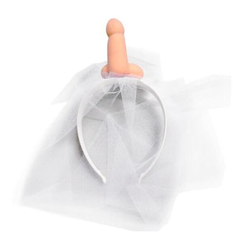 DIABLO PICANTE - VOILE DE MARIÉE BLANC AVEC PÉNIS DIABLO PICANTE