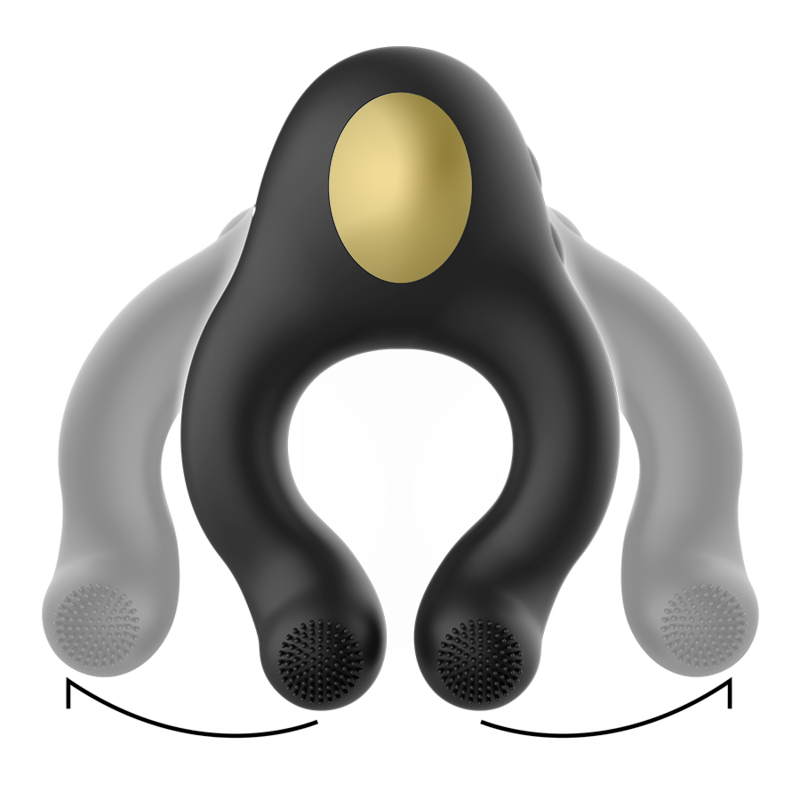 ARMONY - ANNEAU VIBRATEUR EN SILICONE 3 MOTEURS RECHARGEABLE NOIR - OR ARMONY FOR HIM