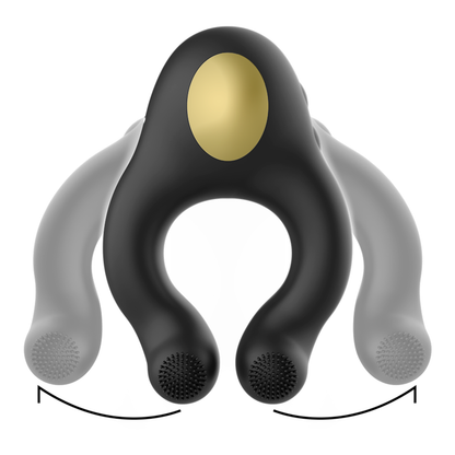 ARMONY - ANNEAU VIBRATEUR EN SILICONE 3 MOTEURS RECHARGEABLE NOIR - OR ARMONY FOR HIM