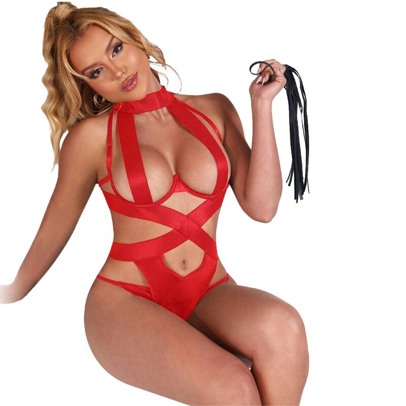 SUBBLIME - BODY LICOL SEXY AVEC HARNAIS ROUGE S/M SUBBLIME BODIES