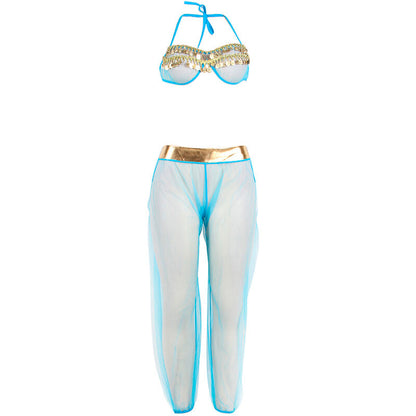 SUBBLIME - ENSEMBLE LINGERIE BLEU STYLE INDIEN L/XL SUBBLIME SETS