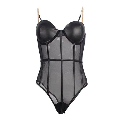 SUBBLIME - BODY NOIR  BRETELLES CHAÎNE S/M SUBBLIME BODIES