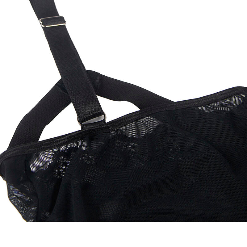 SUBBLIME - TEDDY AVEC JARRETIÈRE DÉTAIL POITRINE NOIR S/M SUBBLIME BODIES