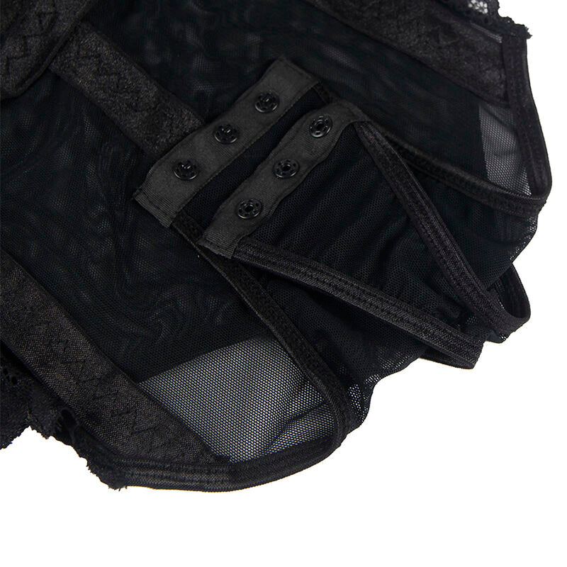 SUBBLIME - TEDDY AVEC JARRETIÈRE DÉTAIL POITRINE NOIR S/M SUBBLIME BODIES