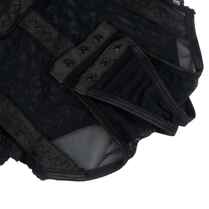 SUBBLIME - TEDDY AVEC JARRETIÈRE DÉTAIL POITRINE NOIR S/M SUBBLIME BODIES
