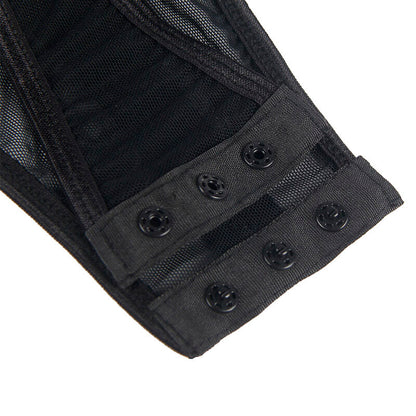 SUBBLIME - TEDDY AVEC JARRETIÈRE DÉTAIL POITRINE NOIR L/XL SUBBLIME BODIES