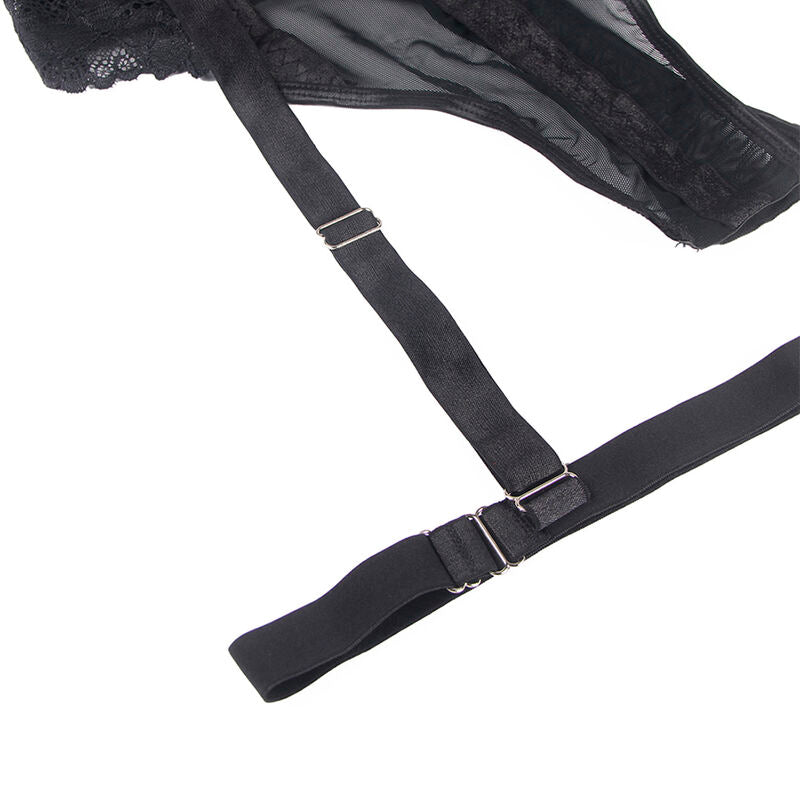 SUBBLIME - TEDDY AVEC JARRETIÈRE DÉTAIL POITRINE NOIR L/XL SUBBLIME BODIES