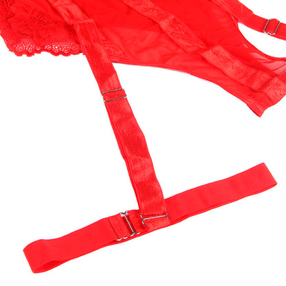 SUBBLIME - TEDDY AVEC JARRETIÈRE DÉTAIL POITRINE ROUGE S/M SUBBLIME BODIES