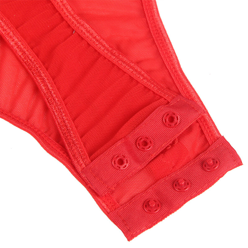 SUBBLIME - TEDDY AVEC JARRETIÈRE DÉTAIL POITRINE ROUGE L/XL SUBBLIME BODIES
