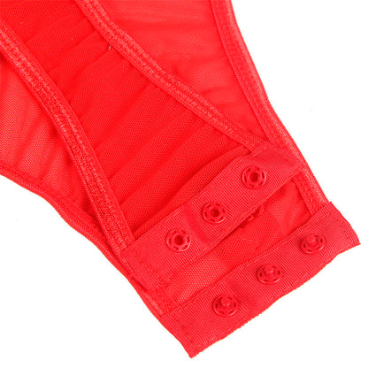SUBBLIME - TEDDY AVEC JARRETIÈRE DÉTAIL POITRINE ROUGE L/XL SUBBLIME BODIES