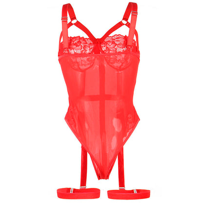 SUBBLIME - TEDDY AVEC JARRETIÈRE DÉTAIL POITRINE ROUGE L/XL SUBBLIME BODIES