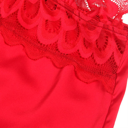 SUBBLIME - BABYDOLL EN SATIN AVEC DENTELLE ROUGE S/M SUBBLIME BABYDOLLS
