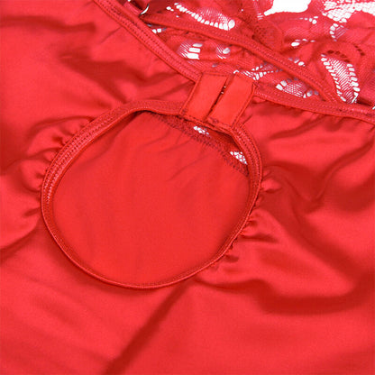 SUBBLIME - BABYDOLL EN SATIN AVEC DENTELLE ROUGE S/M SUBBLIME BABYDOLLS