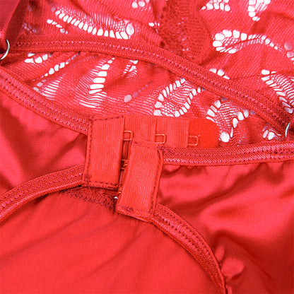 SUBBLIME - BABYDOLL EN SATIN AVEC DENTELLE ROUGE S/M SUBBLIME BABYDOLLS