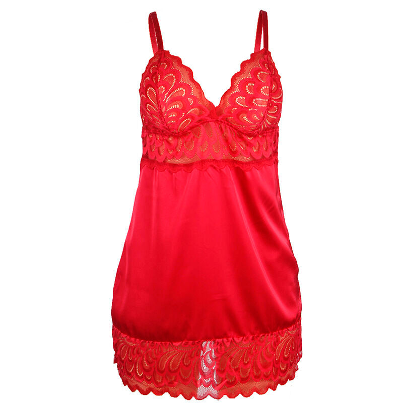 SUBBLIME - BABYDOLL EN SATIN AVEC DENTELLE ROUGE S/M SUBBLIME BABYDOLLS