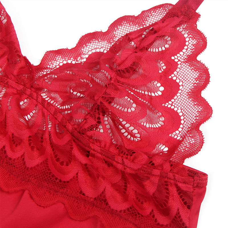 SUBBLIME - BABYDOLL EN SATIN AVEC DENTELLE ROUGE S/M SUBBLIME BABYDOLLS