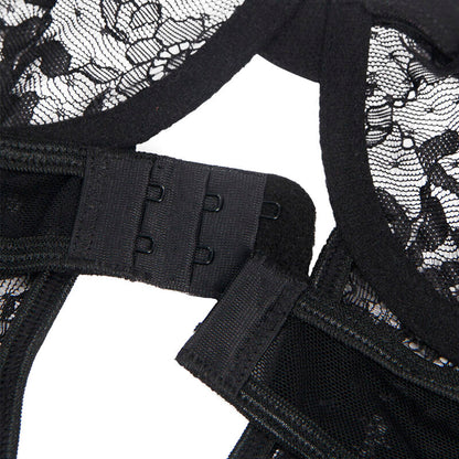 SUBBLIME - TEDDY AVEC JARRETIÈRE AVEC DÉTAIL DENTELLE ET BANDES NOIR S/M SUBBLIME BODIES